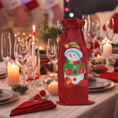 Vlčí pohár na víno Veľký vianočný Santa Claus fľaša na víno Sada tašiek Taška pri sviečkach a vianočné bezšvové poháre na víno