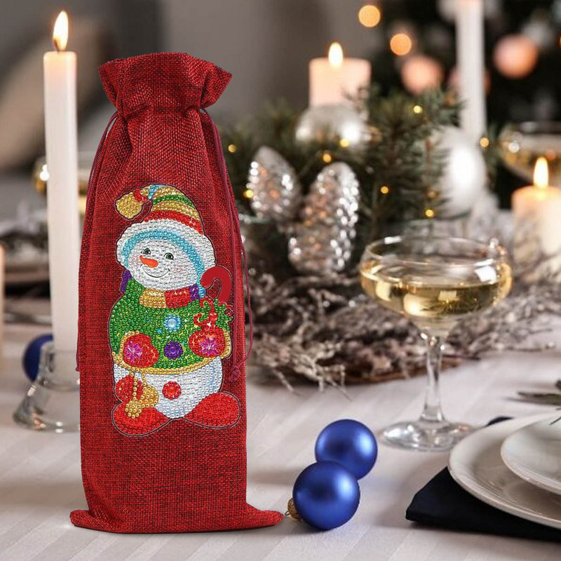 Vlčí pohár na víno Veľký vianočný Santa Claus fľaša na víno Sada tašiek Taška pri sviečkach a vianočné bezšvové poháre na víno