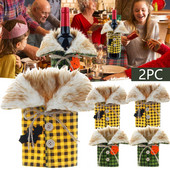 Kutije za čaše za vino Navlake za boce vina Blagdanski 2PC set boca za Noć vještica Božić Boca za crveno vino Kostur Frute za šampanjac