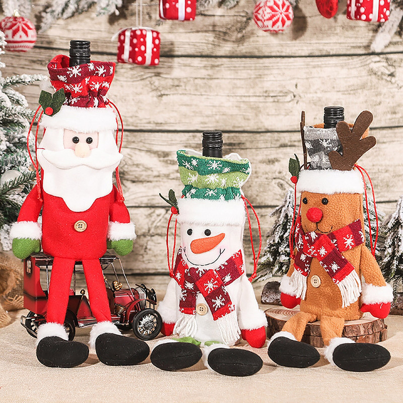 Navlake za šampanjac Šešir Vino Božić Mini Blagdanska crvena torbica za bocu Kristalni šampanjac Vinske čaše s dugom drškom Set od 4 žljeba za vodu