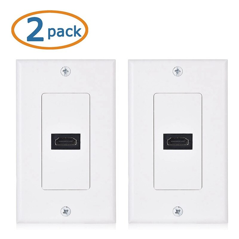 2 csomagos HDMI-kompatibilis fehér falilap (4K UHD, ARC és Ethernet áteresztő támogatás)