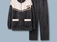 Pijamale bărbătești de pluș - cu broderie