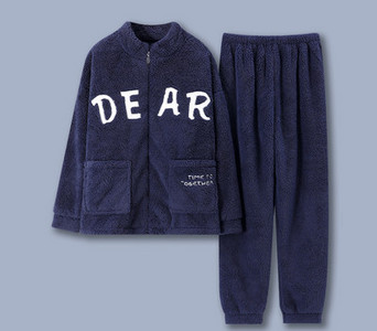 Pijamale bărbătești de pluș - cu broderie