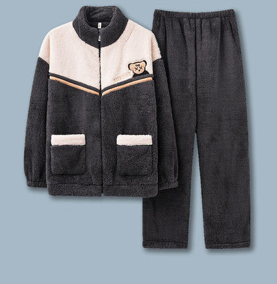 Pijamale bărbătești de pluș - cu broderie