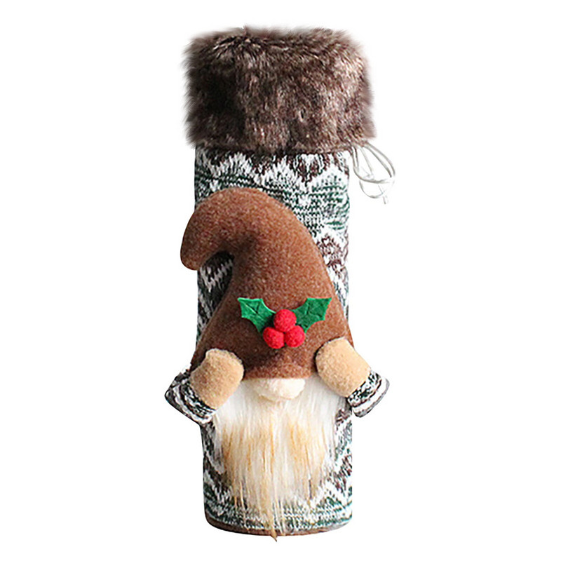 Vianočný uzáver na víno Bez tváre Bábika Červené víno Balenie Taška Dlhé vlasy Vianočný uzáver na víno Batožina na víno na cestovanie lietadlom