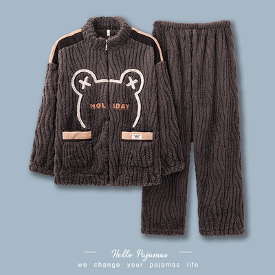 Зимна пухена пижама от две части за мъже