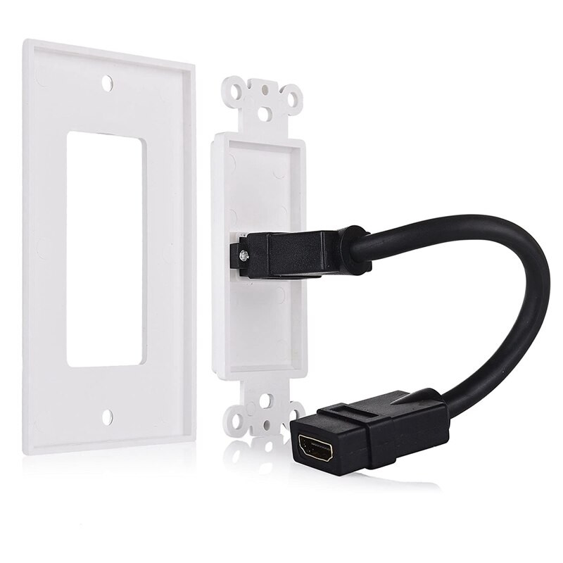 Balenie 2 nástenných dosiek kompatibilných s HDMI v bielej farbe (podpora 4K UHD, ARC a Ethernet Pass-Thru)