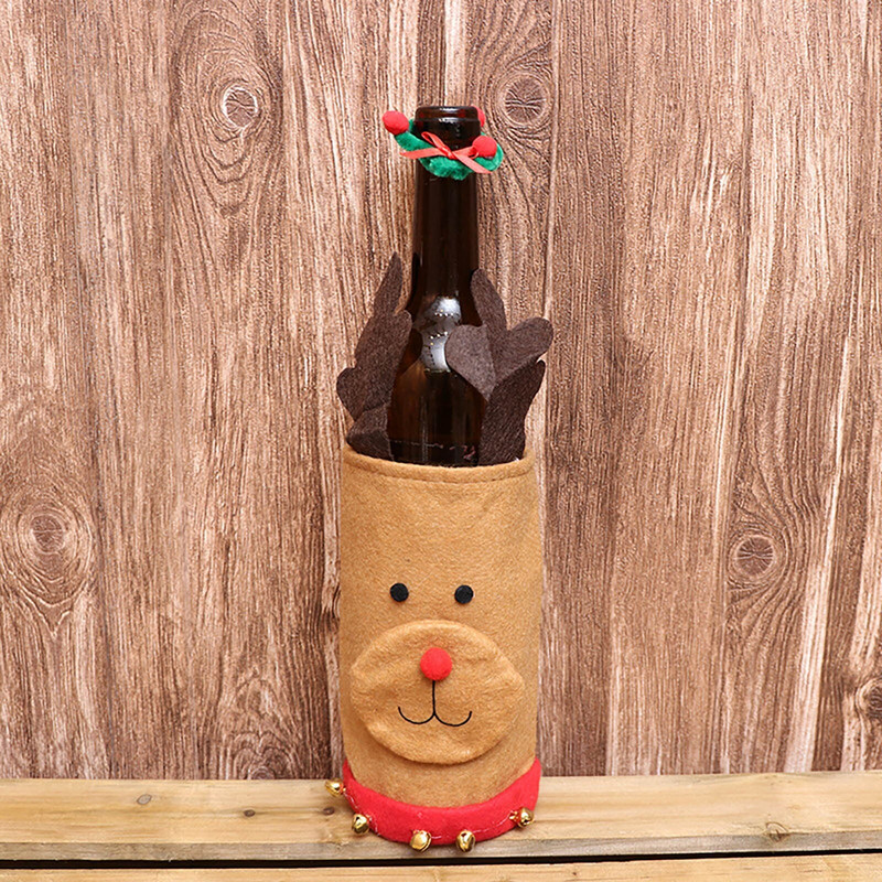 Vianočná sada fliaš vína Oblečenie na fľaše vína Vianočné potreby dennej potreby Vianočné vrecko na fľaše vína Balenie fliaš vína