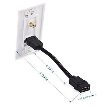 2 пакета HDMI-съвместима стенна плоча в бяло (4K UHD, ARC и Ethernet Pass-Thru поддръжка)