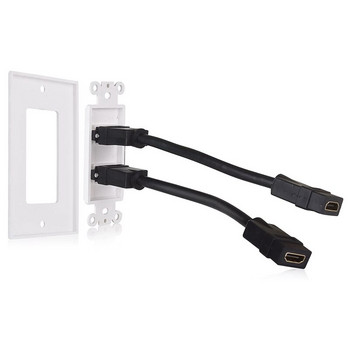 Hot SV-2-Pack HDMI Πλάκα τοίχου σε λευκό χρώμα (υποστήριξη 4K UHD, ARC και Ethernet Pass-Thru)