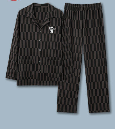 Pijamale bărbați din două piese cu guler