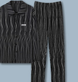 Pijamale de toamnă pentru bărbați cu buzunar și guler