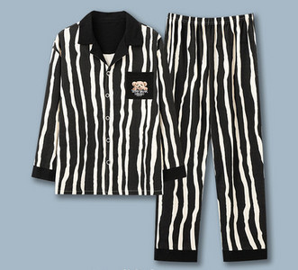 Pijamale de toamnă pentru bărbați cu buzunar și guler