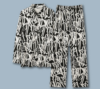 Pijamale de toamnă pentru bărbați cu buzunar și guler