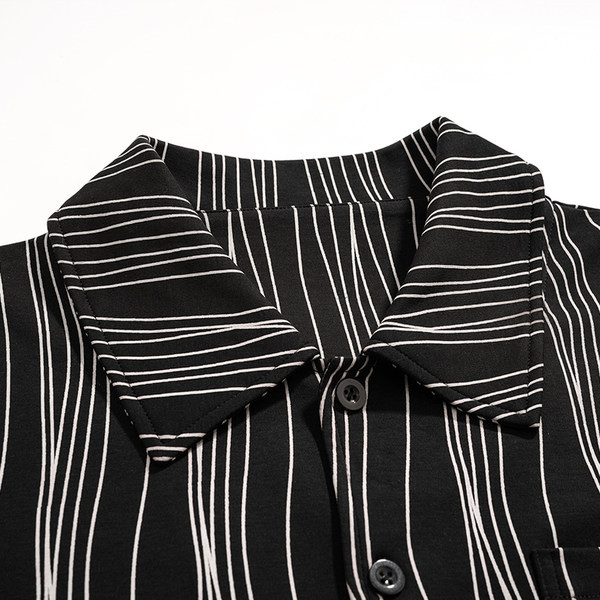 Pijamale de toamnă pentru bărbați cu buzunar și guler