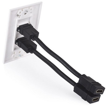 Πλάκα τοίχου 2 συσκευασιών συμβατή με HDMI σε λευκό χρώμα (υποστήριξη 4K UHD, ARC και Ethernet Pass-Thru)