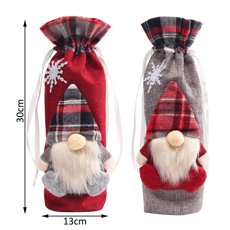 Vyno butelių dangteliai Namų virtuvės stalai Naujųjų metų Kalėdų vakarėlio dekoravimas Forester Doll Bottle Bag Bar restorano dekoras