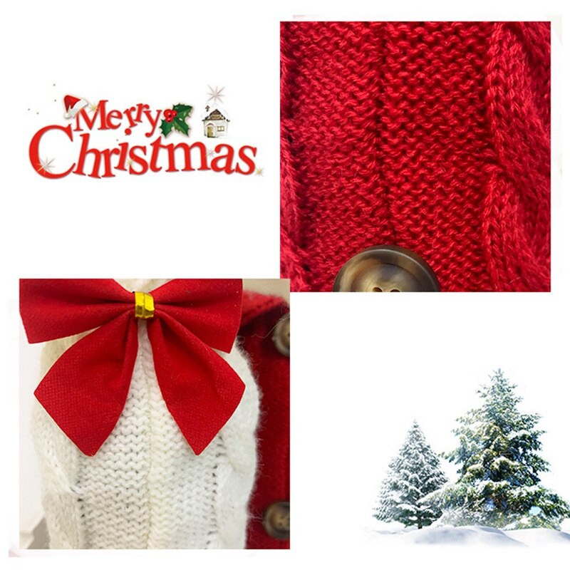 4 ks vianočných obalov na fľaše vína, pletených obalov na svetre a šaty na vianočný jedálenský stôl, dekorácie do domácnosti