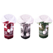 3 db Karácsonyi Elk pulóver borosüveg fedél, újrafelhasználható borosüveg fedél az ünnepi parti karácsonyi asztalhoz otthoni dekorációhoz