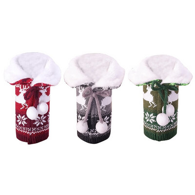 3 db Karácsonyi Elk pulóver borosüveg fedél, újrafelhasználható borosüveg fedél az ünnepi parti karácsonyi asztalhoz otthoni dekorációhoz