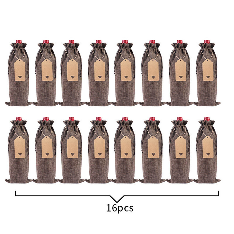 Vyno taurė pilnam buteliui Vyno kelioninis krepšys Lėktuvas 16 vnt. Lininis vyno butelių maišelių rinkinys Vyno butelio rankovės vakarėliui šampano fleitos
