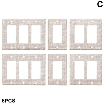 4/6τμχ Κάλυμμα διακόπτη φωτός Bling Shiny S Covers Διακόπτης γυαλιστερές πλάκες εξόδου Καλύμματα σπιτιού Διακόσμηση τοίχου G3x3