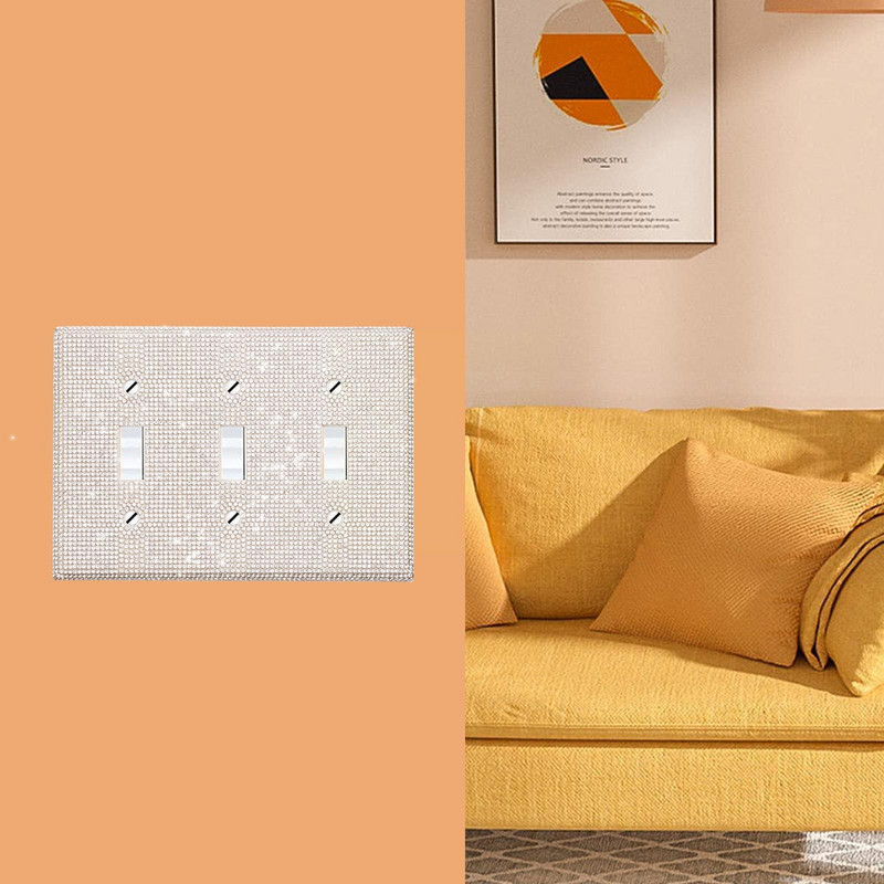 4/6τμχ Κάλυμμα διακόπτη φωτός Bling Shiny S Covers Διακόπτης γυαλιστερές πλάκες εξόδου Καλύμματα σπιτιού Διακόσμηση τοίχου G3x3