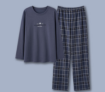 Muški dvodijelni karirani komplet pidžama