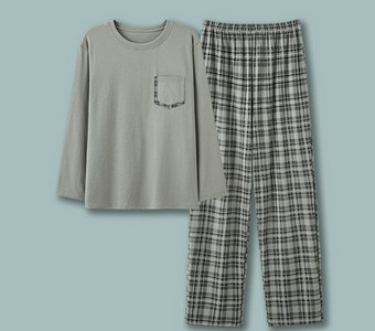 Muški dvodijelni karirani komplet pidžama