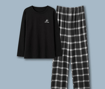 Muški dvodijelni karirani komplet pidžama