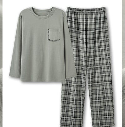 Muški dvodijelni karirani komplet pidžama