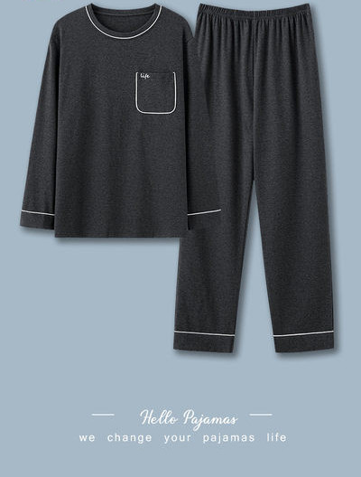 Jesenska muška pidžama od bluze s okruglim izrezom i donjim dijelom