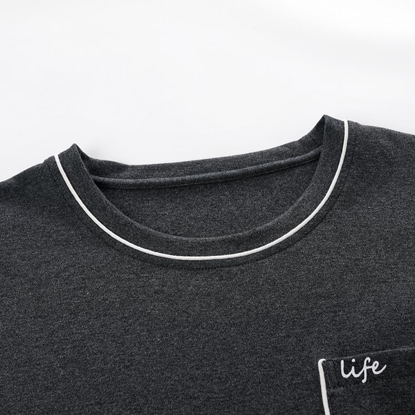 Jesenska muška pidžama od bluze s okruglim izrezom i donjim dijelom