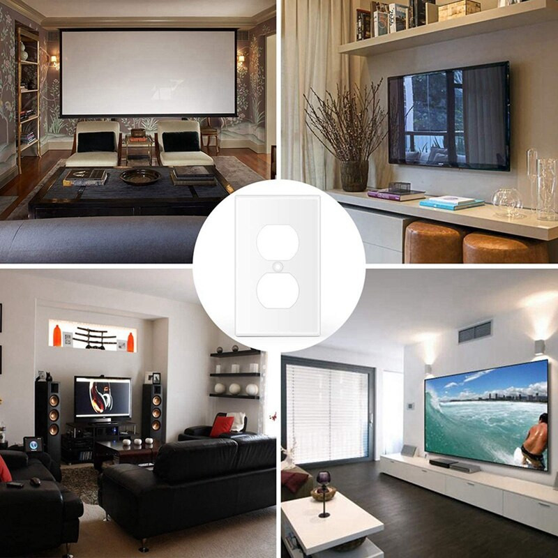 1 Επιτοίχια πλάκα Gang Duplex, 12 Συσκευασία Τυπικό Μέγεθος Διπλής Πρίζας Υποδοχή Ηλεκτρικής Πρίζας Πρίζα Πρόσοψη