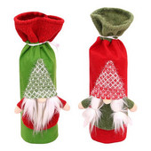 2 ks vianočných svetrov, obal na fľašu vína, opakovane použiteľné tašky na fľaše vína na sviatočnú párty, vianočný stôl, dekorácia domácnosti