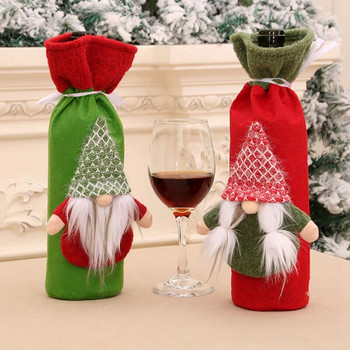 2 τεμ. Χριστουγεννιάτικο πουλόβερ Κάλυμμα μπουκαλιού κρασιού, επαναχρησιμοποιούμενες τσάντες για μπουκάλι κρασιού για γιορτινό πάρτι Χριστουγεννιάτικο τραπέζι Διακόσμηση σπιτιού
