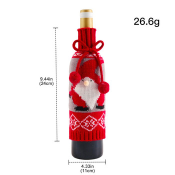 Коледна бутилка Old Man Nnitted Red Bottle Cover Красива чаша за вино Електрическа отварачка за вино Подаръчен комплект Комплект чаши за вино с дръжка Комплект от 12