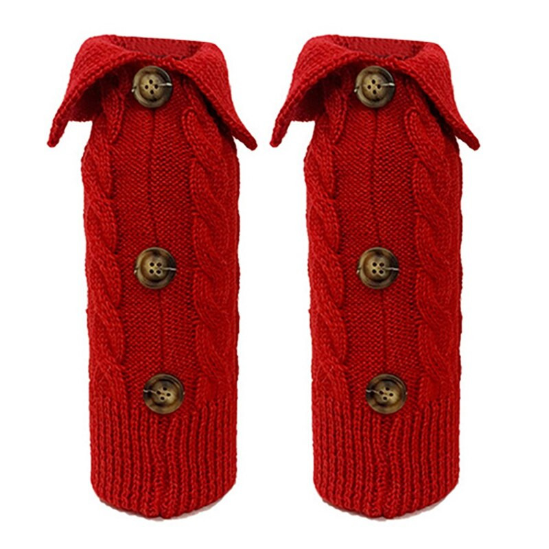 2 ks vianočných obalov na fľaše vína, pletených obalov na svetre na víno, šiat na vianočný jedálenský stôl, dekorácie do domácnosti