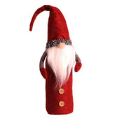 Vianočné škriatkovia, kryty na fľaše, švédske ozdoby na fľaše Tomte s motívom škriatkov, vrecúška na fľaše Santa Claus na sviatky, červené