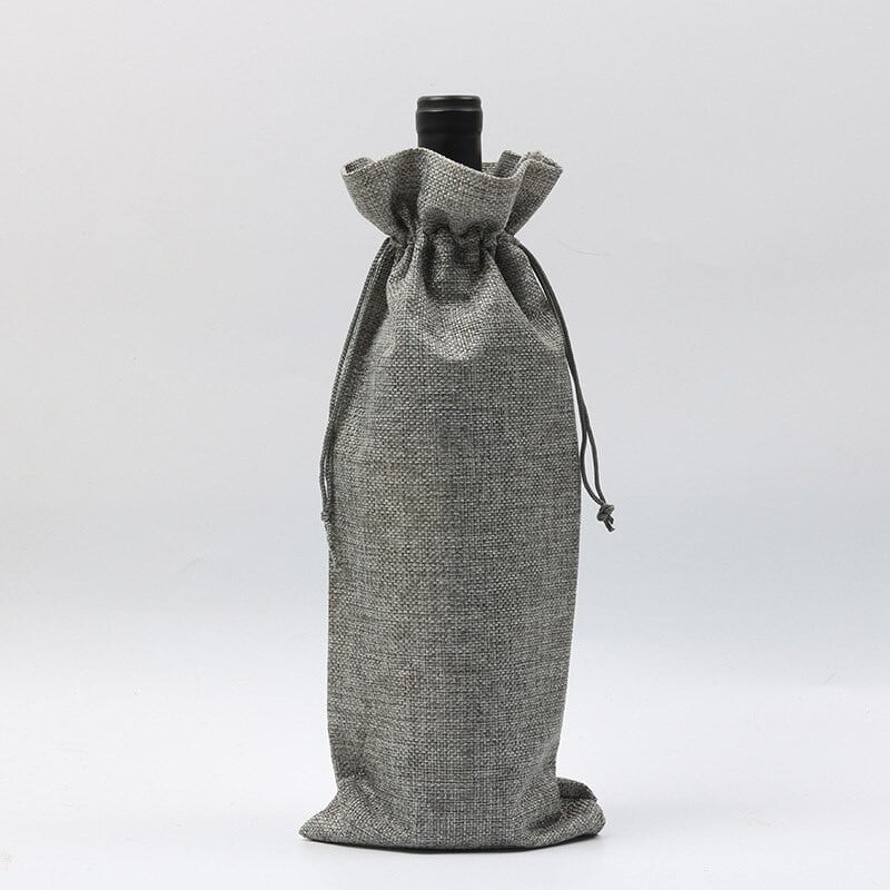 Vianočné víno so sťahovacou šnúrkou na nosník vrecko darčeková fľaša fľaša z pytloviny fľaša šampanského prebal bytové dekorácie