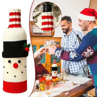 Kreatívne pletenie, sada vína so starým mužom a snehuliakom, atmosféra fúkaného pohára na šampanské, rozdelené poháre na víno s čapkou Colo Stem