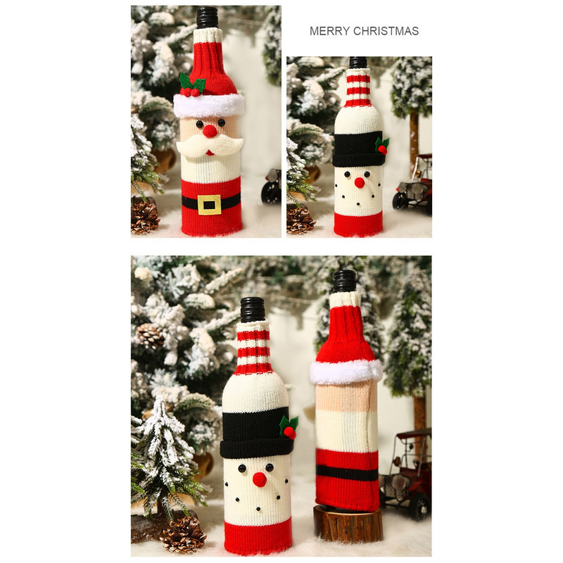 Kreatívne pletenie, sada vína so starým mužom a snehuliakom, atmosféra fúkaného pohára na šampanské, rozdelené poháre na víno s čapkou Colo Stem