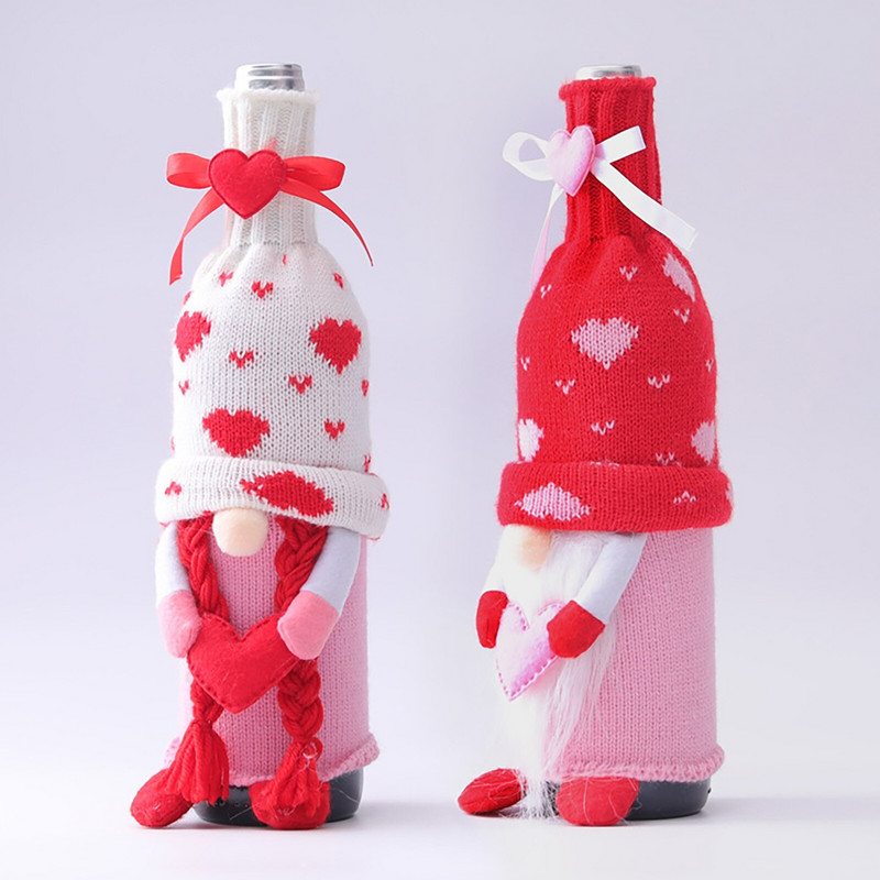 Decoratune de Crăciun Set vin roșu Ziua Îndrăgostiților Accesorii pentru vin fără chip pentru femei Flaute de șampanie Set de 8 Kit de vin de gheață