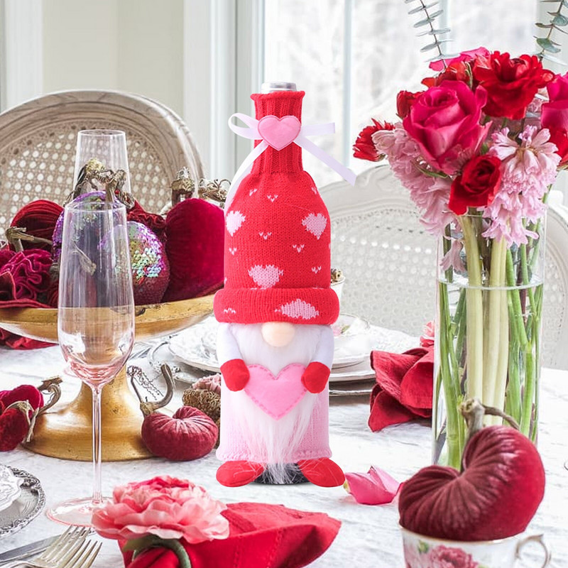 Decoratune de Crăciun Set vin roșu Ziua Îndrăgostiților Accesorii pentru vin fără chip pentru femei Flaute de șampanie Set de 8 Kit de vin de gheață