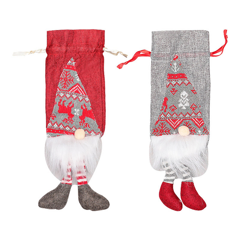 Accesorii pentru decorațiuni de Crăciun Geantă pentru sticle de vin Old Man Flaute din sticlă de șampanie Cupe pentru domnișoară de onoare Set de 8 Set de vin electric iepure