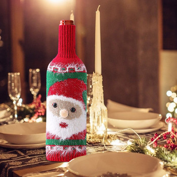 Κάλυμμα TreeWine Knitted Wine Christmas Cover Bottle Snowman Home Wine Chiller Σετ δώρου Colo Champagne Flutes Ασύρματο ανοιχτήρι κρασιού