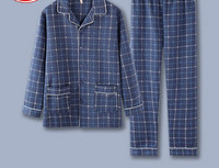 Vyriška languota pižama su klasikine apykakle ir kišene