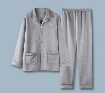 Vyriška languota pižama su klasikine apykakle ir kišene