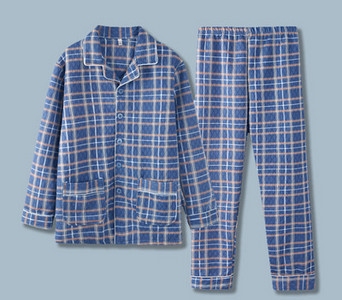 Vyriška languota pižama su klasikine apykakle ir kišene