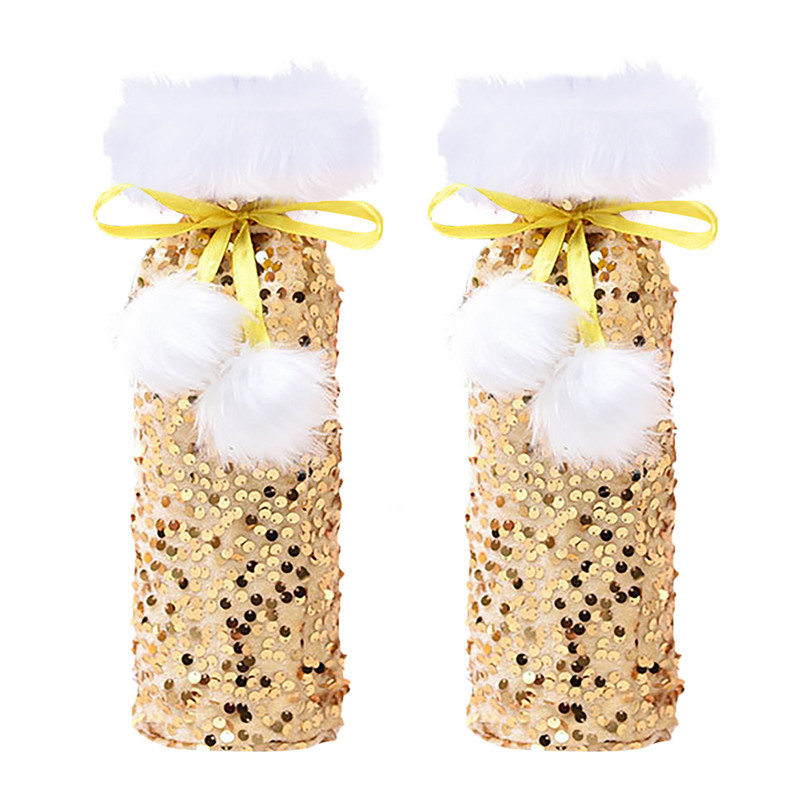 Víno Sequin Beam Dekorácia na fľašu vína h Vianočné dezertné poháre na víno Sada 4 úzkych pohárov na víno Celý pohár na fľašu vína